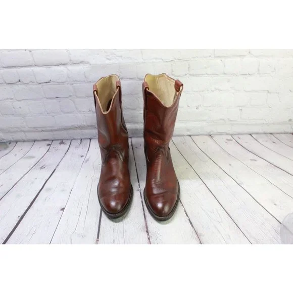 Vintage Red Wing Brown Leather Pull on Western Cowboy Work Boots Size 9.5 E - Picture 5 of 9